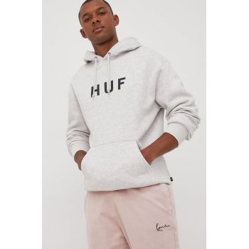 HUF bluza barbati, culoarea gri, cu imprimeu ieftin