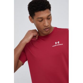 Under Armour tricou de antrenament Rush Energy culoarea bordo, neted 1366138-001