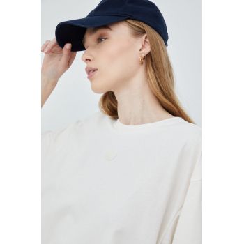 adidas Originals tricou din bumbac Trefoil Moments HE9561 culoarea bej