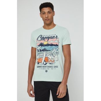 Medicine tricou din bumbac culoarea verde, cu imprimeu