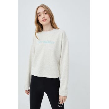 New Balance bluza WT21557SAH femei, culoarea gri, melanj
