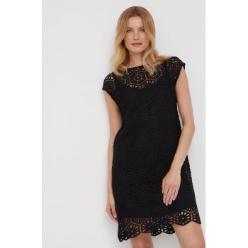 Sisley rochie culoarea negru, mini, dreaptă
