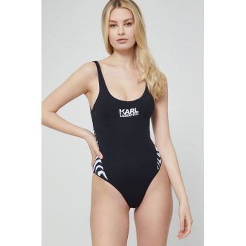 Karl Lagerfeld costum de baie dintr-o bucată culoarea negru, cupa moale