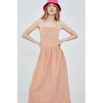 Levi's rochie din in culoarea portocaliu, midi, evazati ieftina