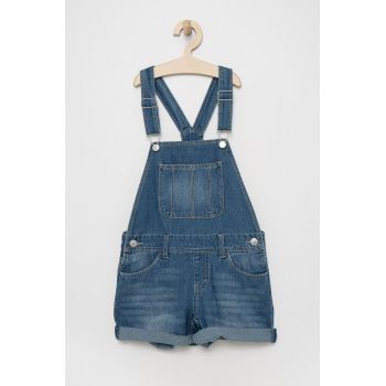 Levi's salopete din denim pentru copii culoarea albastru marin,