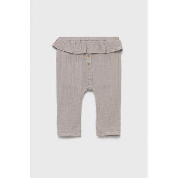 United Colors of Benetton pantaloni de bumbac pentru copii culoarea gri, modelator