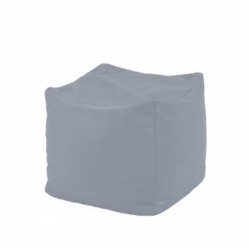 Fotoliu mic taburet cub xl panama grey pretabil si la exterior umplut cu perle polistiren
