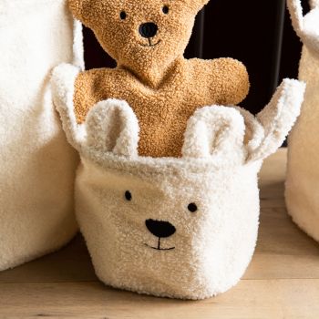 Cos depozitare Childhome 25x20x20 cm Teddy alb ieftina