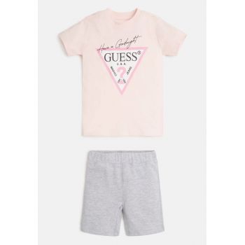 Pijama de bumbac cu tricou si pantaloni scurti