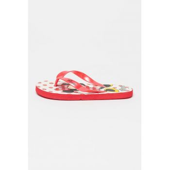 Papuci flip-flop cu imprimeu Minnie Mouse ieftini