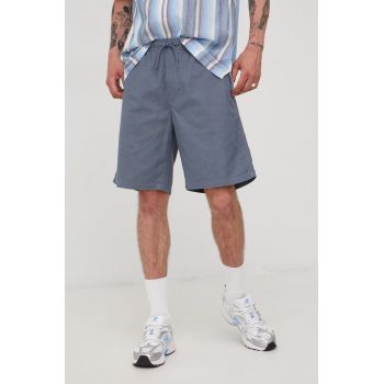 Wrangler pantaloni scurți din amestec de in barbati, culoarea albastru marin de firma originali