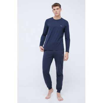 BOSS bluză de pijama culoarea bleumarin, cu imprimeu 50470144 de firma originale