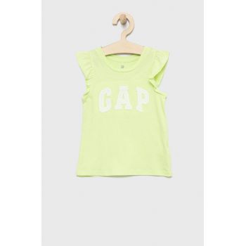 GAP top din bumbac culoarea verde