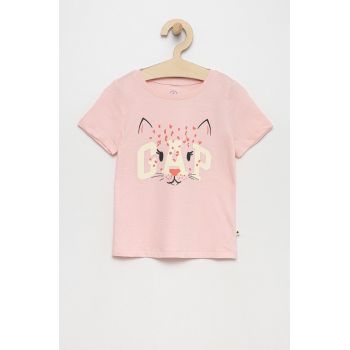 GAP tricou de bumbac pentru copii culoarea roz ieftin