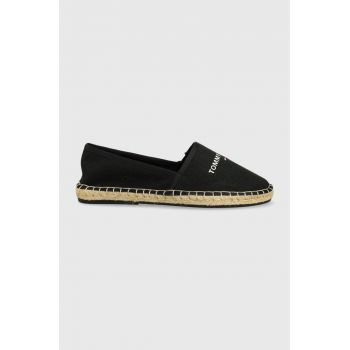 Tommy Jeans espadrile culoarea negru ieftine