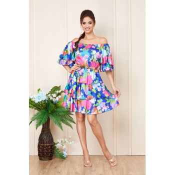 Rochie Moanna Albastru Multi Floral