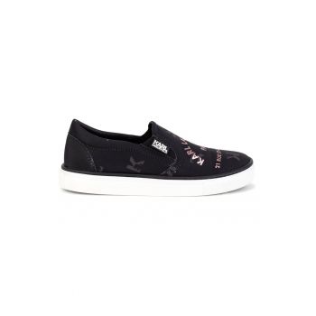 Pantofi slip-on din material textil cu logo