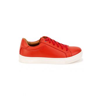 Pantofi sport de piele cu logo Pantofi sport de piele cu logo