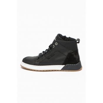 Pantofi sport mid-high din piele cu garnituri din plasa Pantofi sport mid-high din piele cu garnituri din plasa