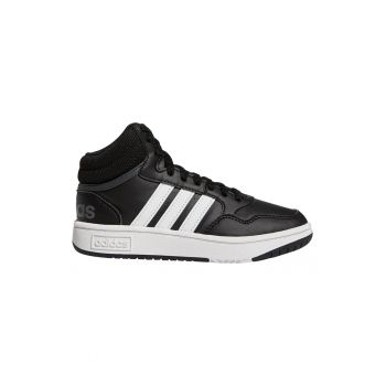 Pantofi sport mid-high de piele ecologica cu logo contrastant Hoops 3.0