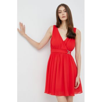 Morgan rochie culoarea rosu, mini, evazati de firma originala
