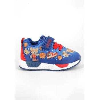 Pantofi sport din material textil cu imprimeu grafic si inchidere velcro