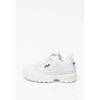Pantofi sport de piele ecologica cu logo brodat Disruptor - Alb - Pantofi sport de piele ecologica cu logo brodat Disruptor - Alb -