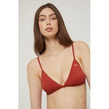 Puma sutien de baie 935509 culoarea maro, cupa rigidizata