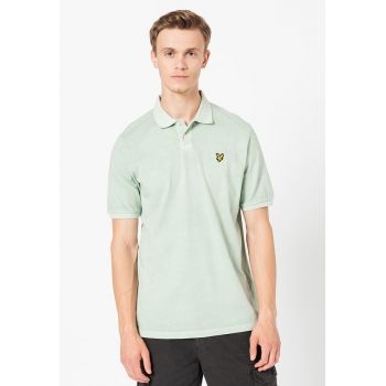 Tricou polo relaxed fit cu broderie logo discreta