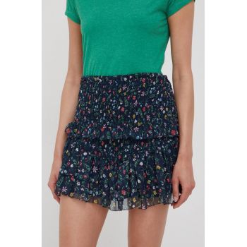 Pepe Jeans fusta culoarea albastru marin, mini, drept