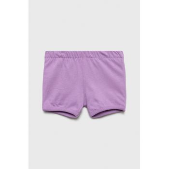 United Colors of Benetton pantaloni scurți din bumbac pentru copii culoarea violet, neted