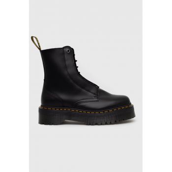 Dr. Martens ghete de piele barbati, culoarea negru