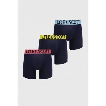 Lyle & Scott boxeri Daniel (3-pack) barbati, culoarea albastru marin