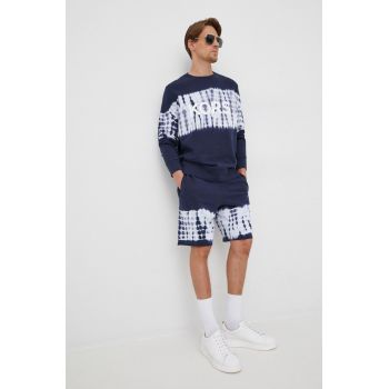 Michael Kors hanorac de bumbac barbati, culoarea albastru marin, cu imprimeu