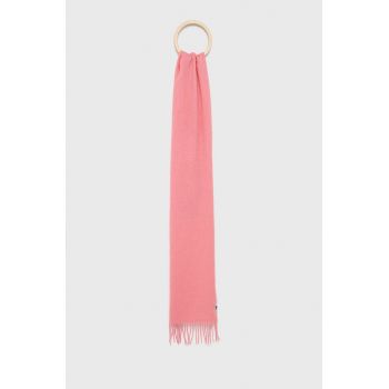 Paul Smith esarfa de lana culoarea roz, neted