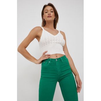 Pepe Jeans top femei, culoarea alb