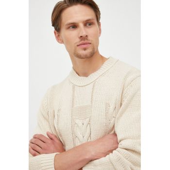 Tiger Of Sweden pulover din amestec de in barbati, culoarea bej, călduros de firma original