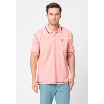 Tricou polo supradimensionat cu detaliu logo