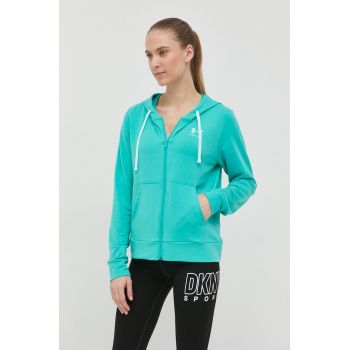 Under Armour bluza 1369853 femei, culoarea verde, cu imprimeu