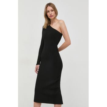 Victoria Beckham rochie culoarea negru, midi, mulata