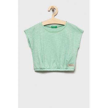 United Colors of Benetton tricou de bumbac pentru copii culoarea verde