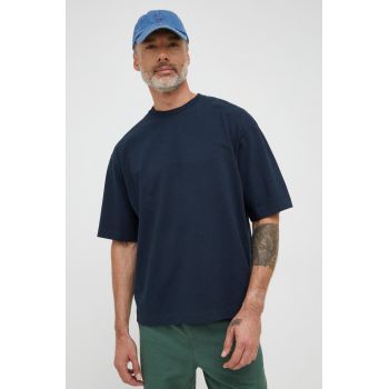Marc O'Polo tricou din bumbac culoarea albastru marin, neted