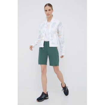 Salewa pantaloni scurți outdoor Talvena femei, culoarea verde, neted, medium waist