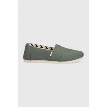 Toms espadrile Alpargata culoarea verde ieftine