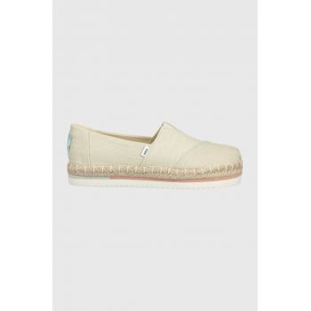 Toms espadrile Alpargata Platform Rope culoarea bej ieftine