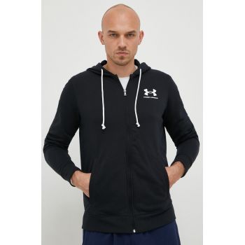 Under Armour bluza barbati, culoarea negru, neted ieftina