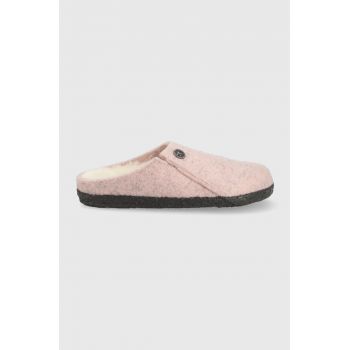 Birkenstock papuci de lana pentru copii culoarea roz