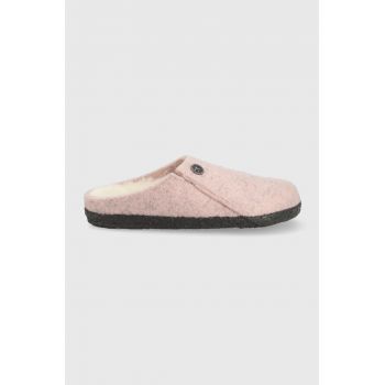 Birkenstock papuci de lana pentru copii culoarea roz ieftini