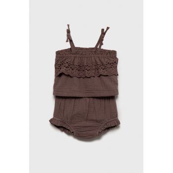 GAP set de bumbac pentru bebelusi culoarea maro