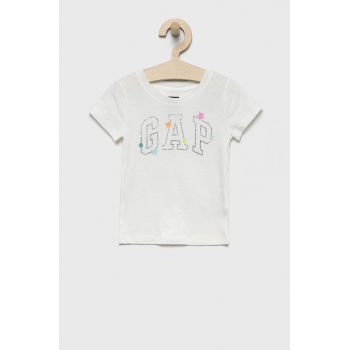 GAP tricou de bumbac pentru copii culoarea alb